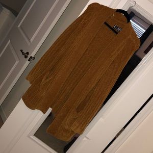Comfy cozy, yellow/gold open front sweater